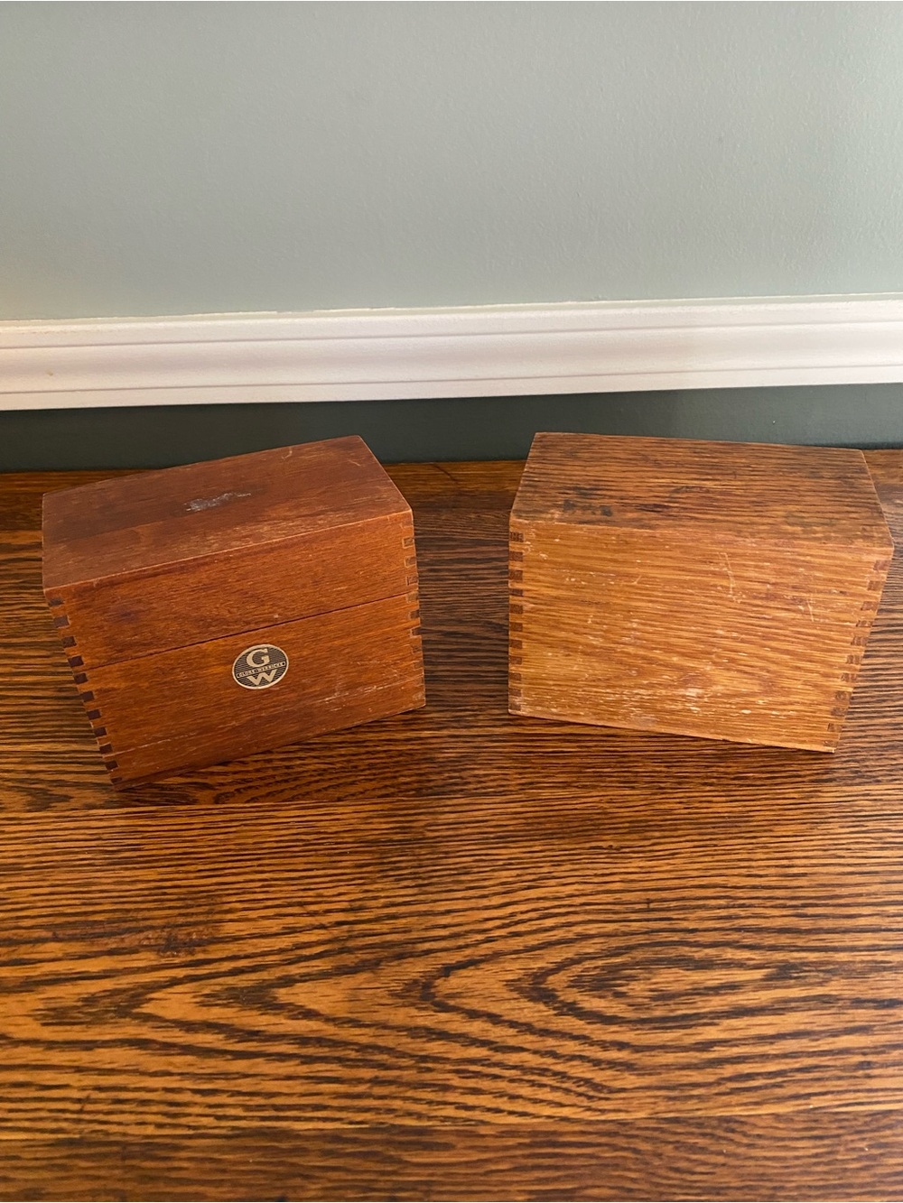 Vintage Globe Wernicke Wood Recipe Box, File Box, Card Box - Farmhouse Kitchen